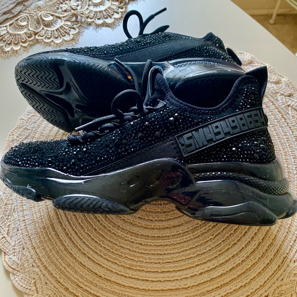 Steve Madden Maxima Black Rhinestone Sneakers